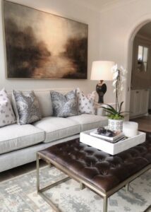 An elegant white sofa set
